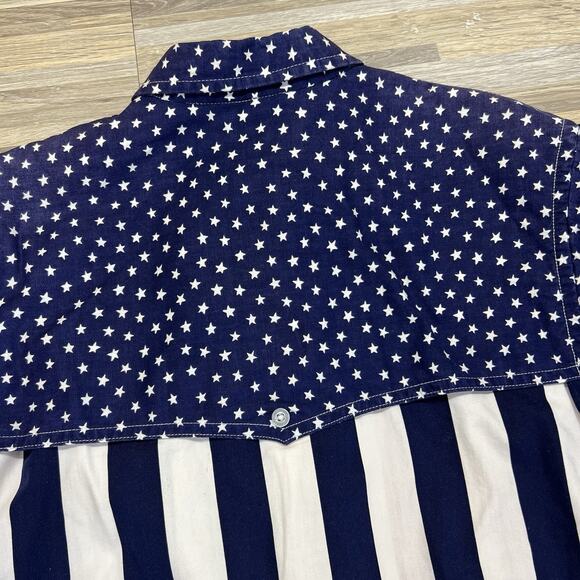 VTG Ruddock Western American Flag Button Up Shirt MADE IN USA Mens Size M - M196 - Picture 7 of 8